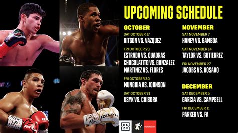 upcoming dazn boxing schedule